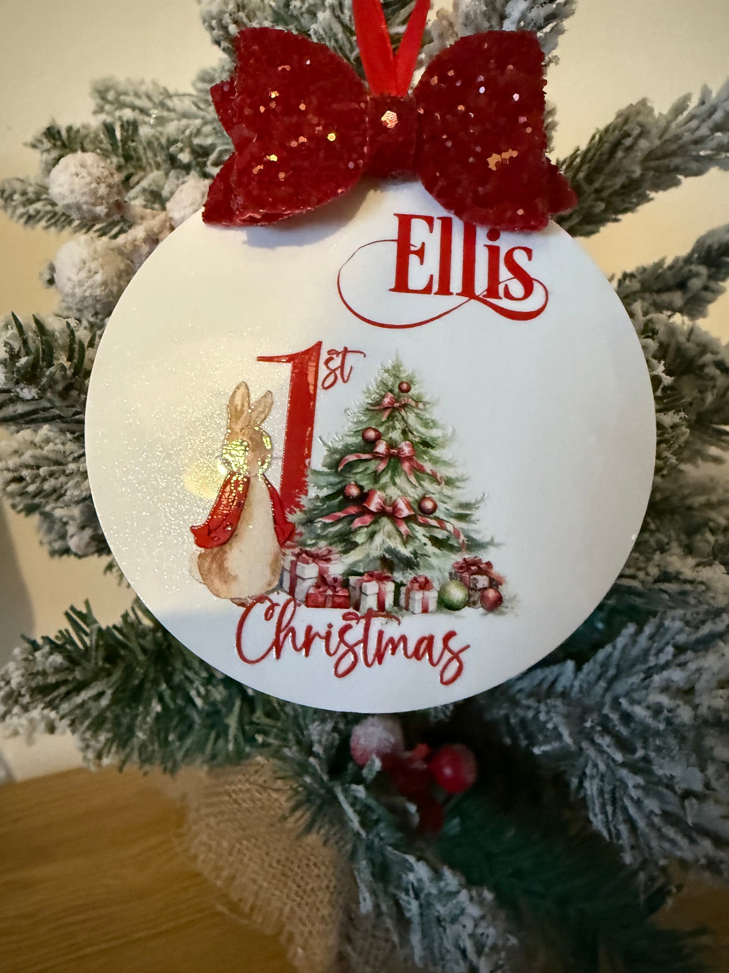 Personalised 1st Christmas Bauble