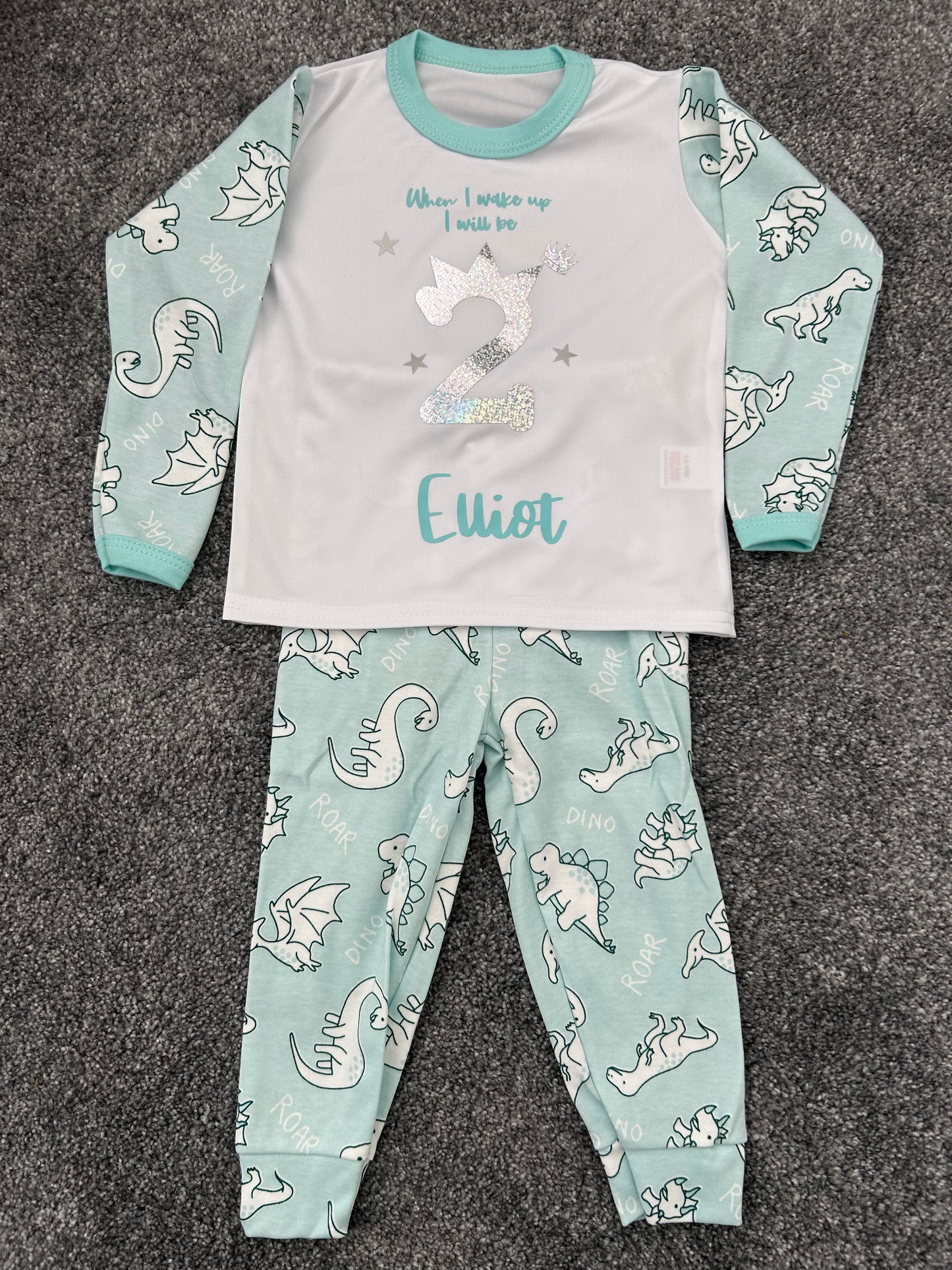 Personalised Birthday Dinosaur Pyjamas