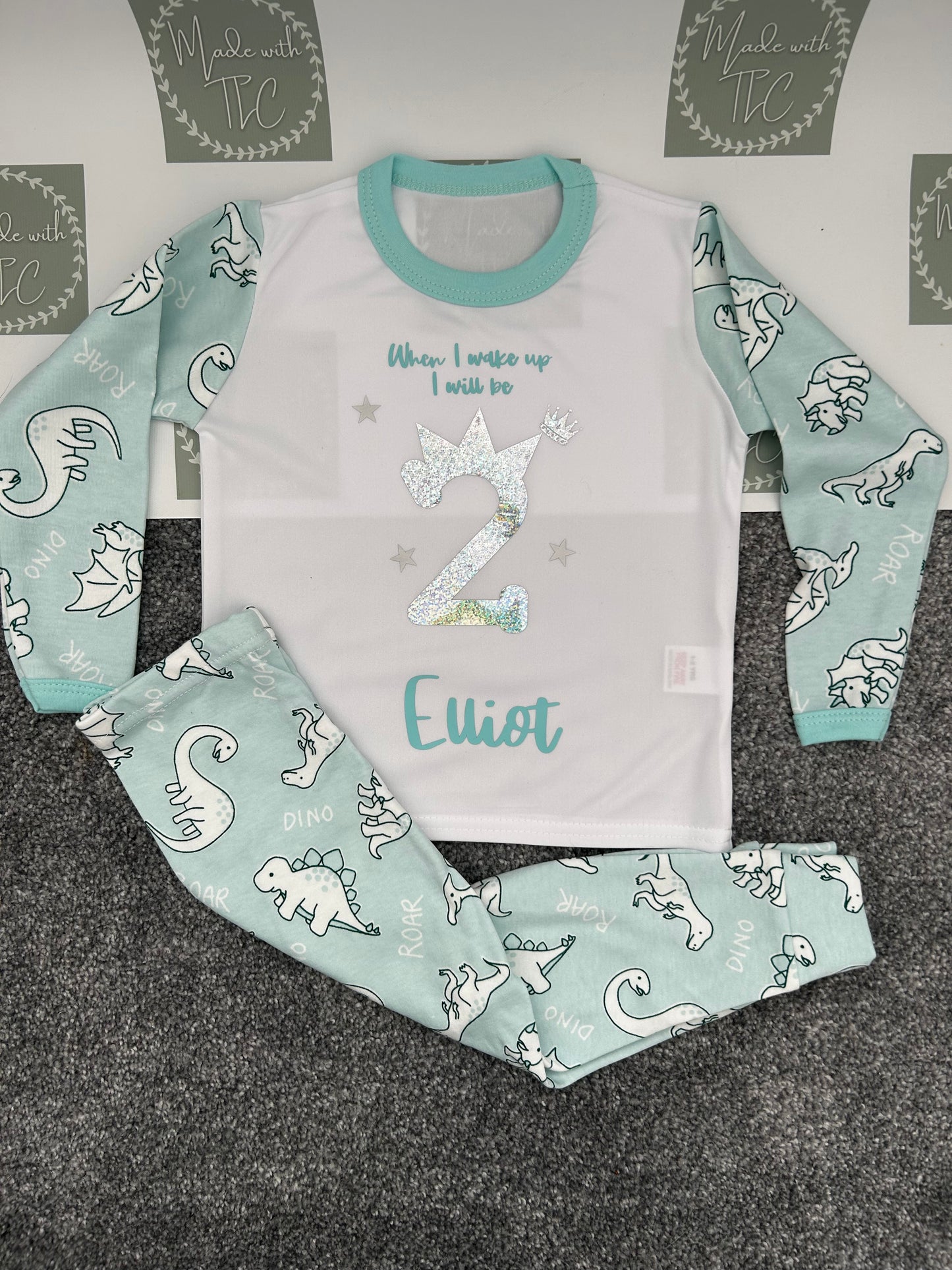 Personalised Birthday Dinosaur Pyjamas