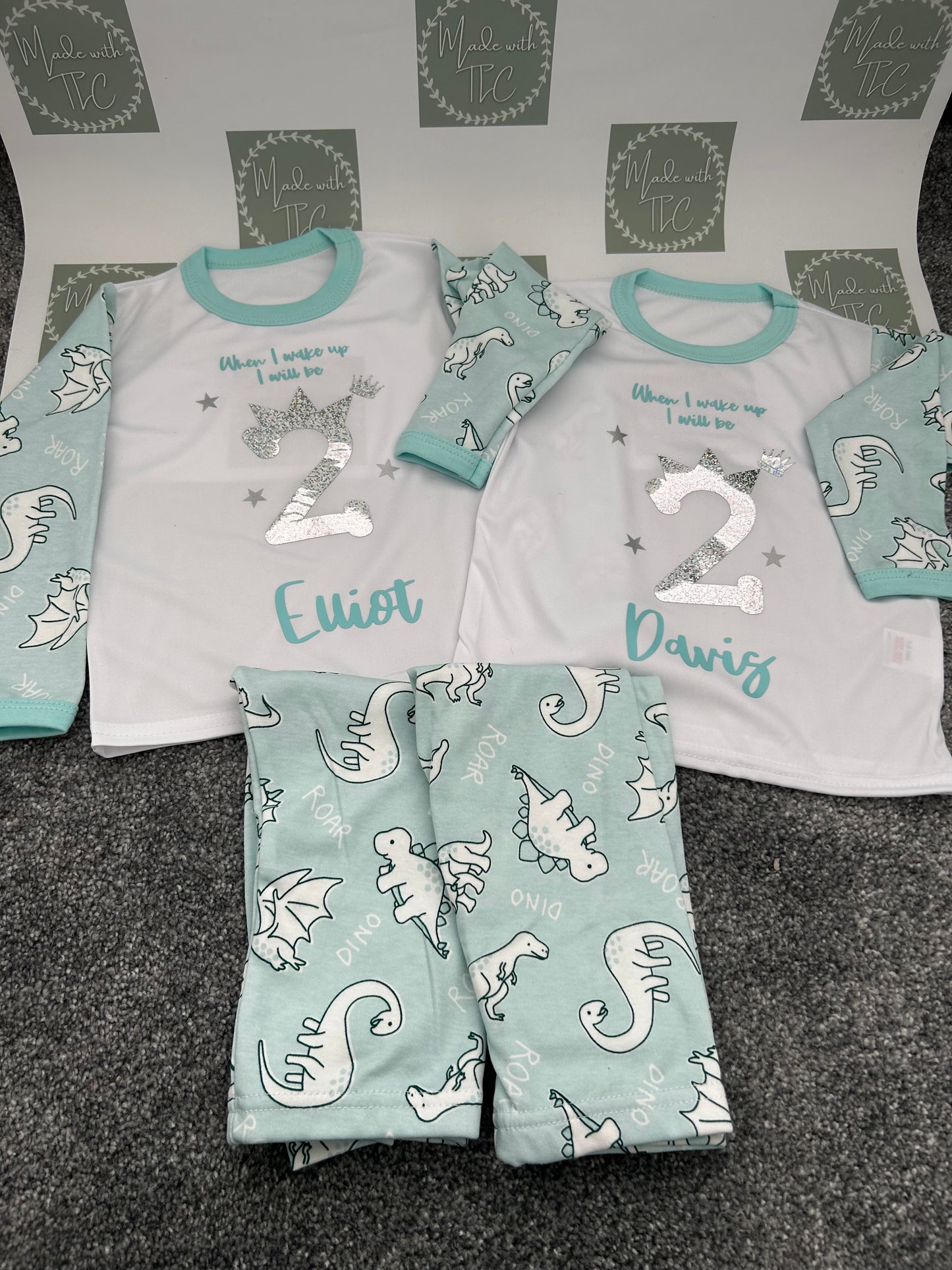 Personalised Birthday Dinosaur Pyjamas
