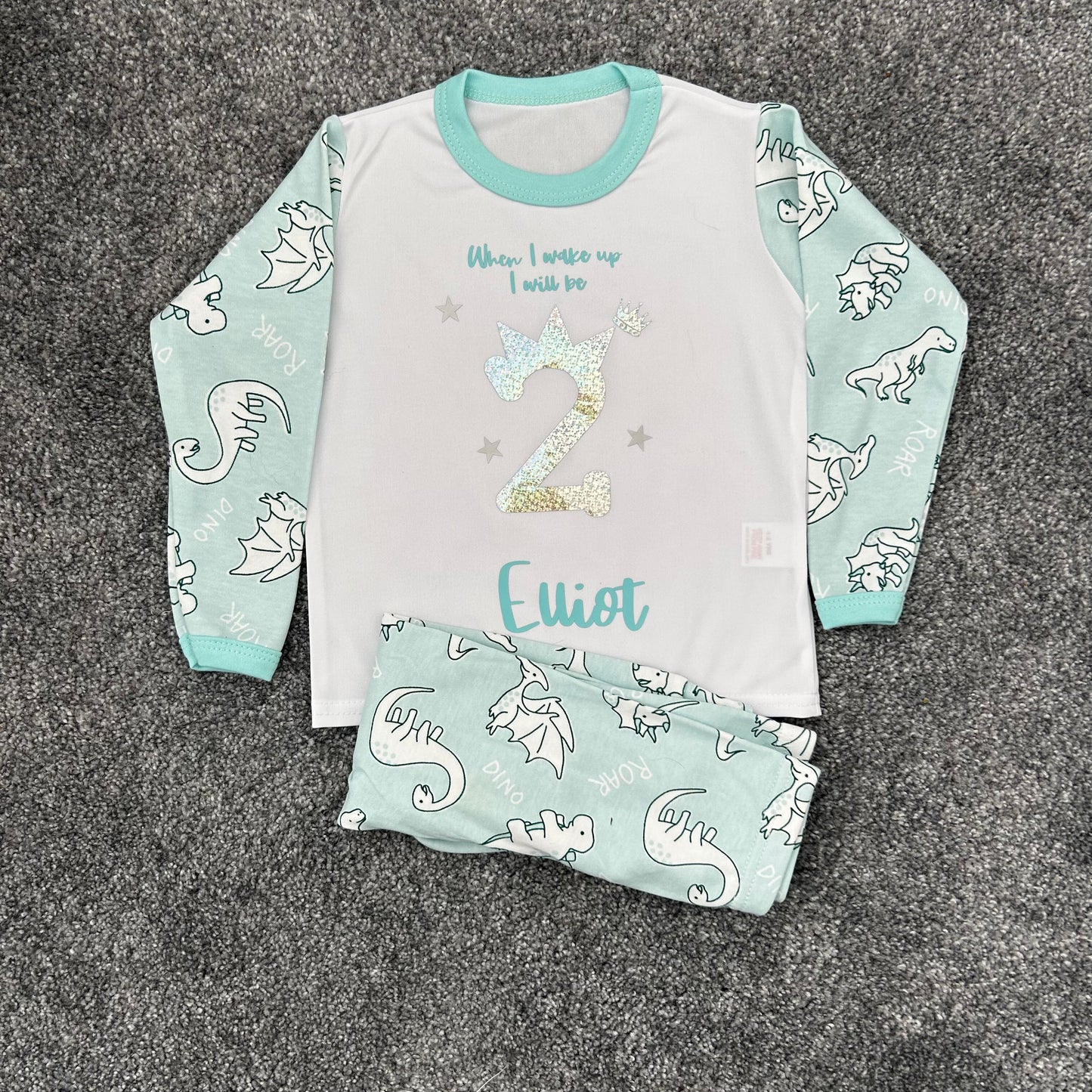 Personalised Birthday Dinosaur Pyjamas