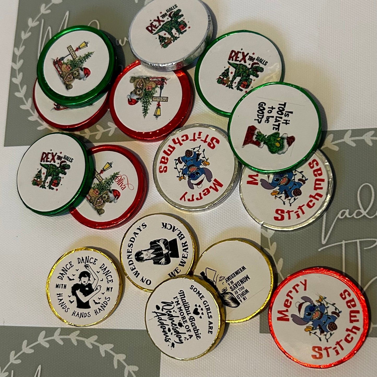 Personalised Chocolate Labels for Chocolate Coins
