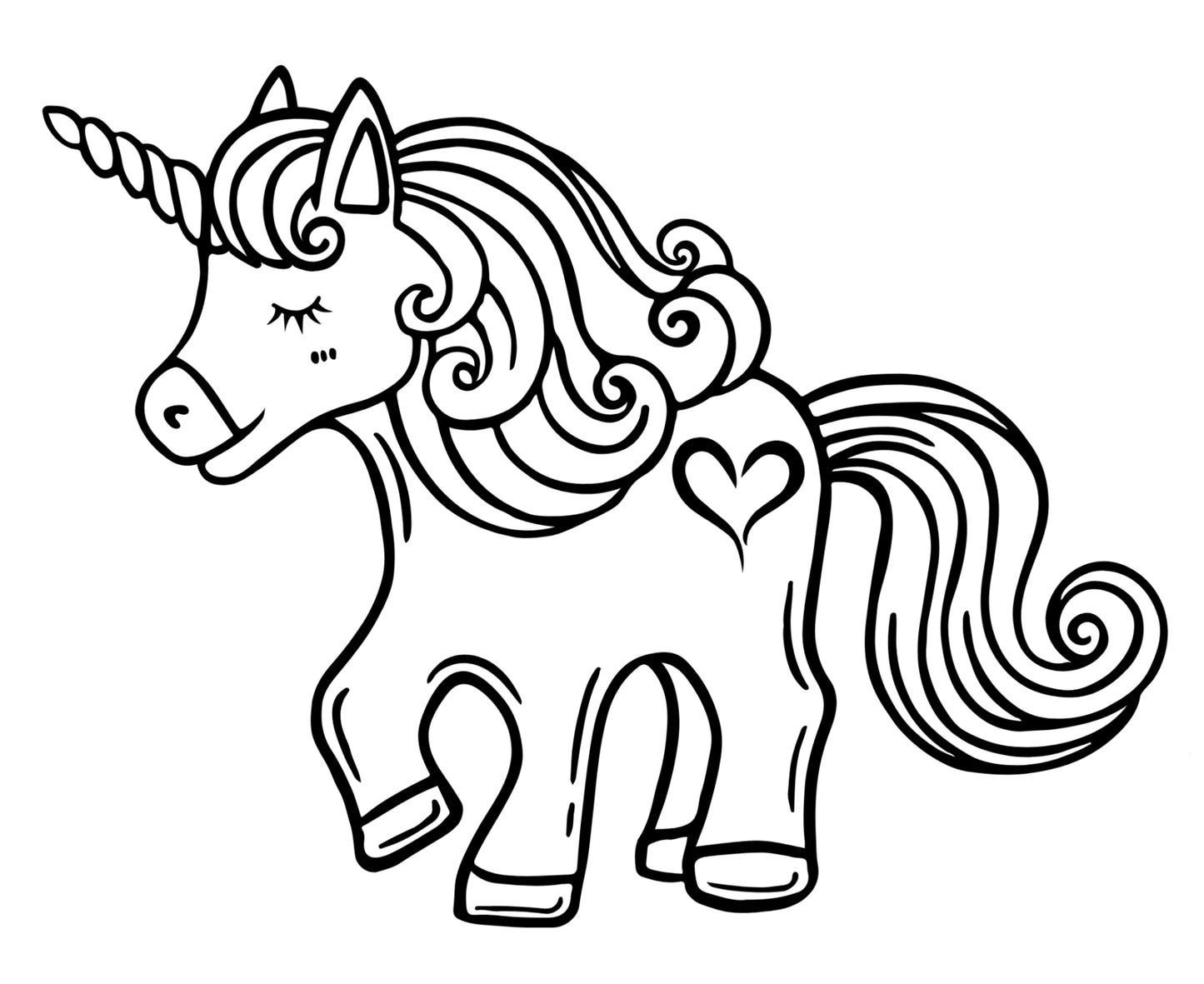 Childrens colour in again and again T shirt- Unicorn Design