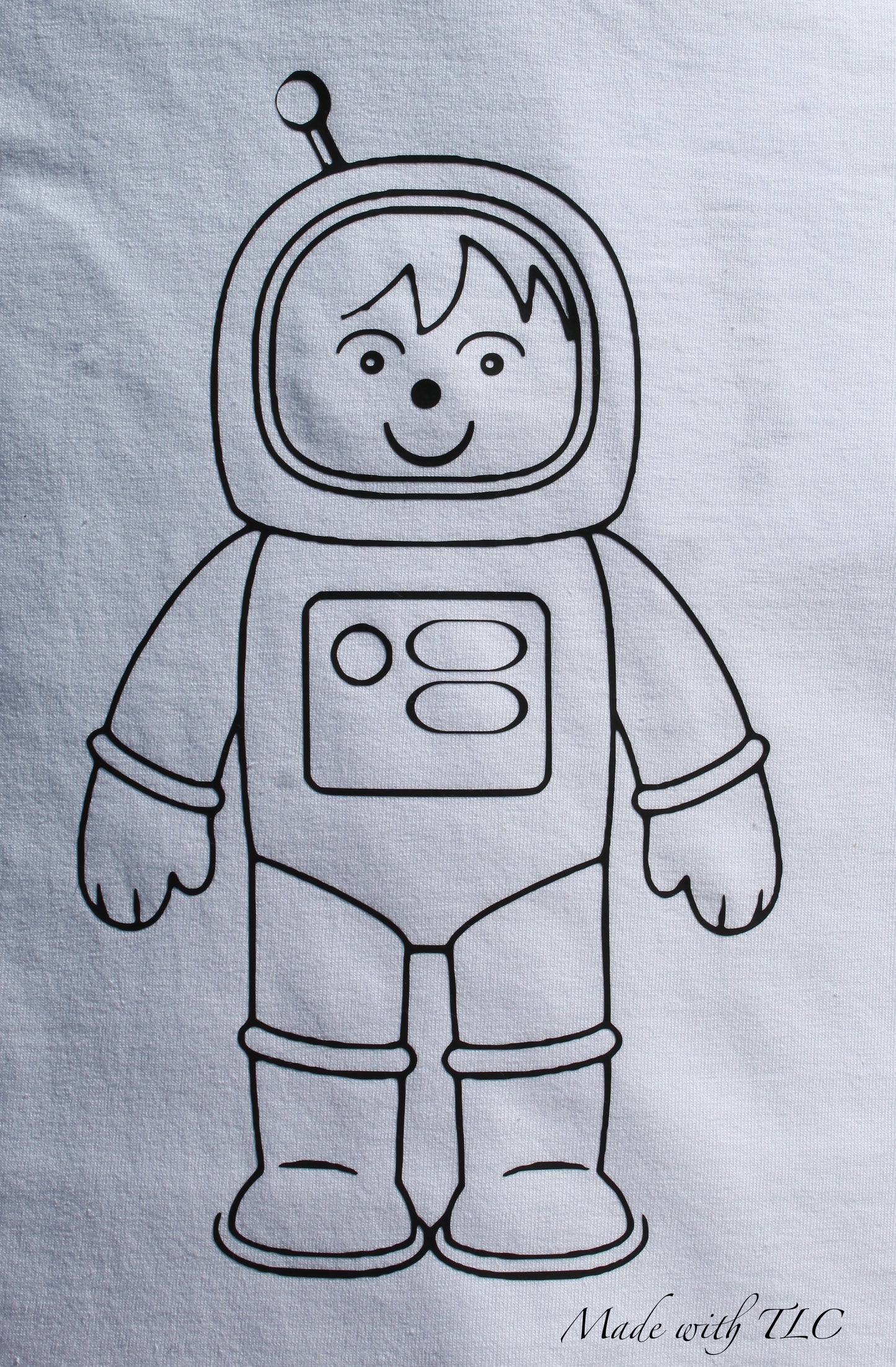 Childrens colour in again and again T shirt- Astronaut Design