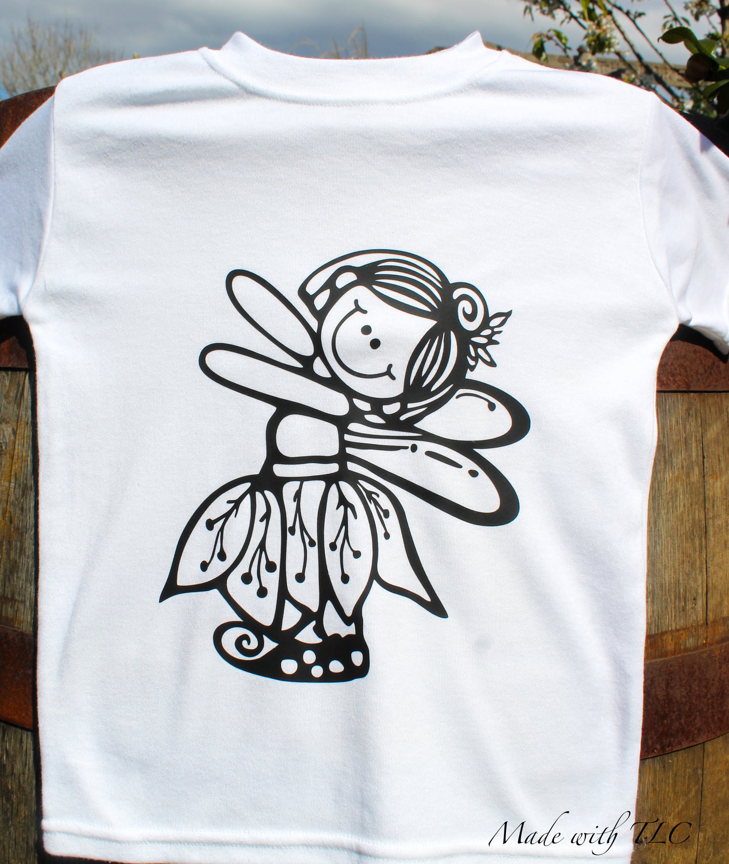 Childrens colour in again and again T shirt- Fairy Design #2