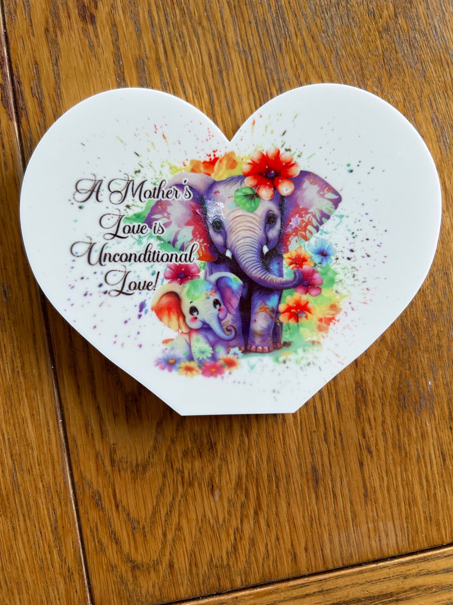 Mothers Day Free Standing Elephant Heart