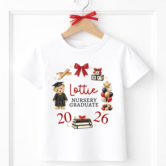 Nursery Graduate 2026 T Shirt- Red