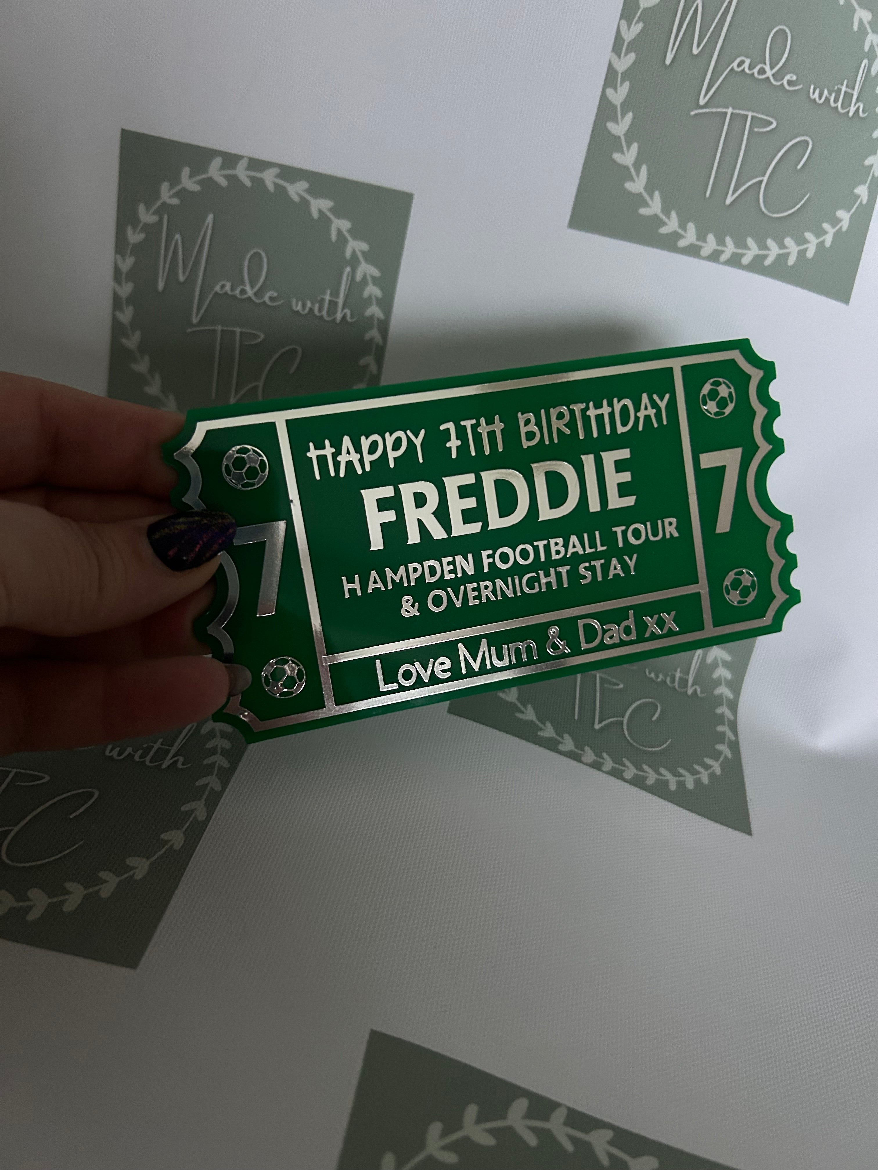 Acrylic Gift Voucher/Ticket – Made-with-tlc.co.uk