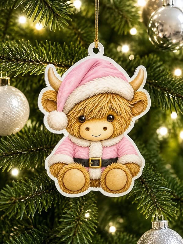 Christmas Highland Cow Hanging Decoration