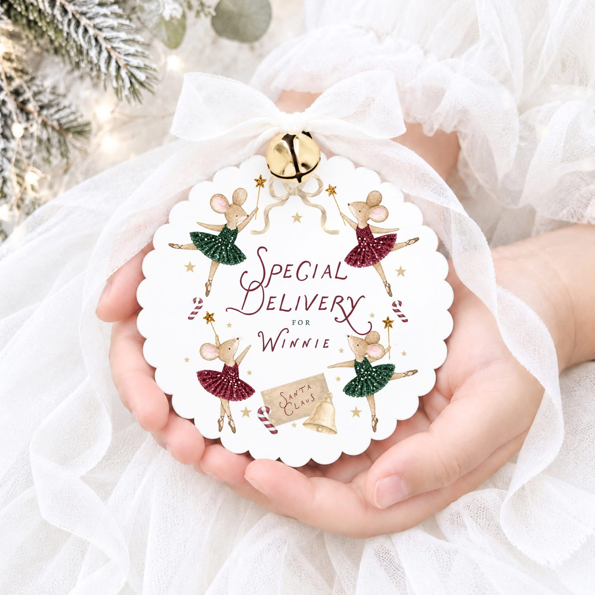 Christmas Mouse Wreath Hanging Decoration