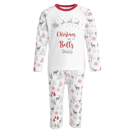 Luxury Personalised Family Christmas Matching Grey & Red Reindeer PJ'S - BABY /CHILDRENS