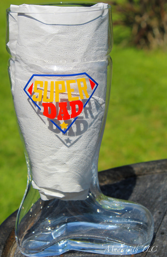 Super Dad Beer Boot Glass