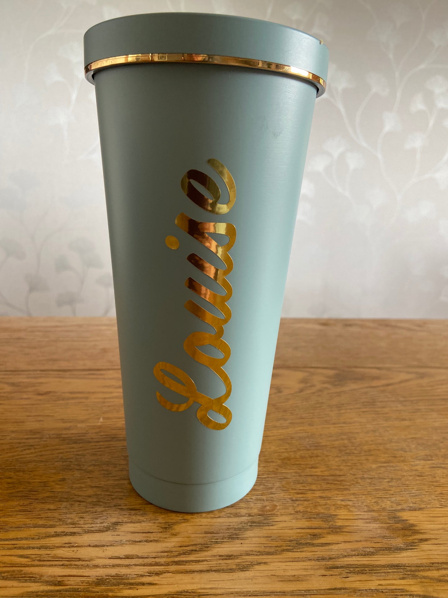 Double Walled Gold Trim Tumbler