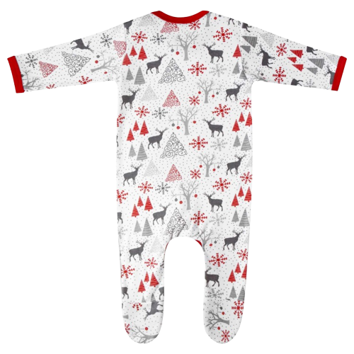 Luxury Personalised Family Christmas Matching Grey & Red Reindeer PJ'S - Adults