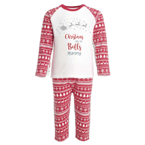 Luxury Personalised Family Christmas Matching Festive Red inspired Design PJ'S - Adults