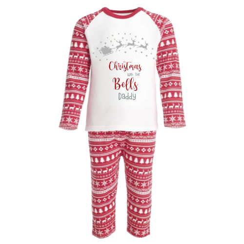 Luxury Personalised Family Christmas Matching Festive Red inspired Design PJ'S - Adults