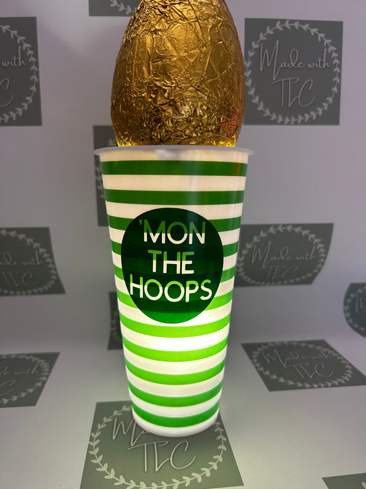 Green & White Football themed Cup