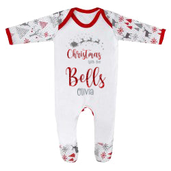 Luxury Personalised Family Christmas Matching Grey & Red Reindeer PJ'S - BABY /CHILDRENS